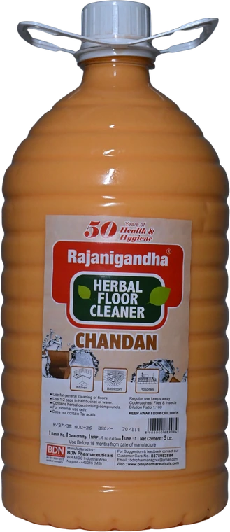 Rajanigandha Herbal Floor Cleaner five litre bottle, Chandan
