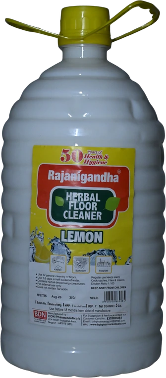 Rajanigandha Herbal Floor Cleaner five litre bottle, Lemon