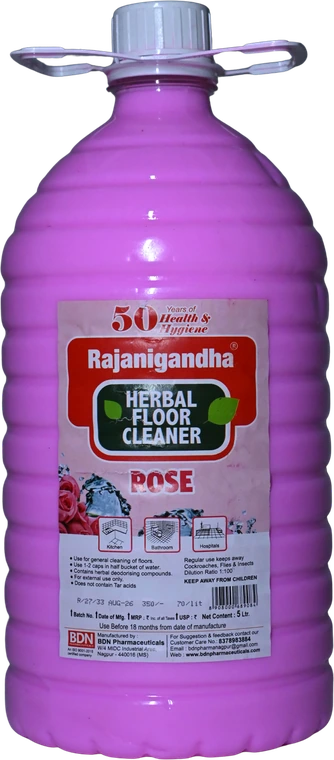Rajanigandha Herbal Floor Cleaner five litre bottle, Rose